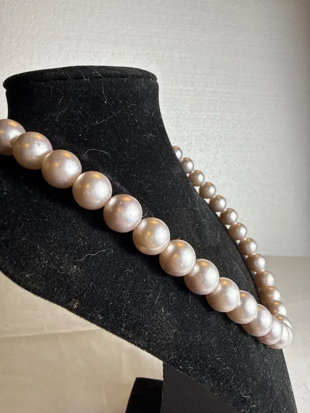 Silver Gray Faux Pearl Strand Necklace Grunge Cyber Whimsigoth Fairy